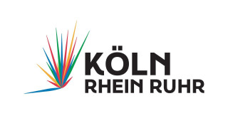 Schriftzug KölnRheinRuhr neben bunten Strahlen: Das Logo zur Bewerbung um die Olympischen und Paralympischen Spiele in Nordrhein-Westfalen 2036, 2040 und 2044